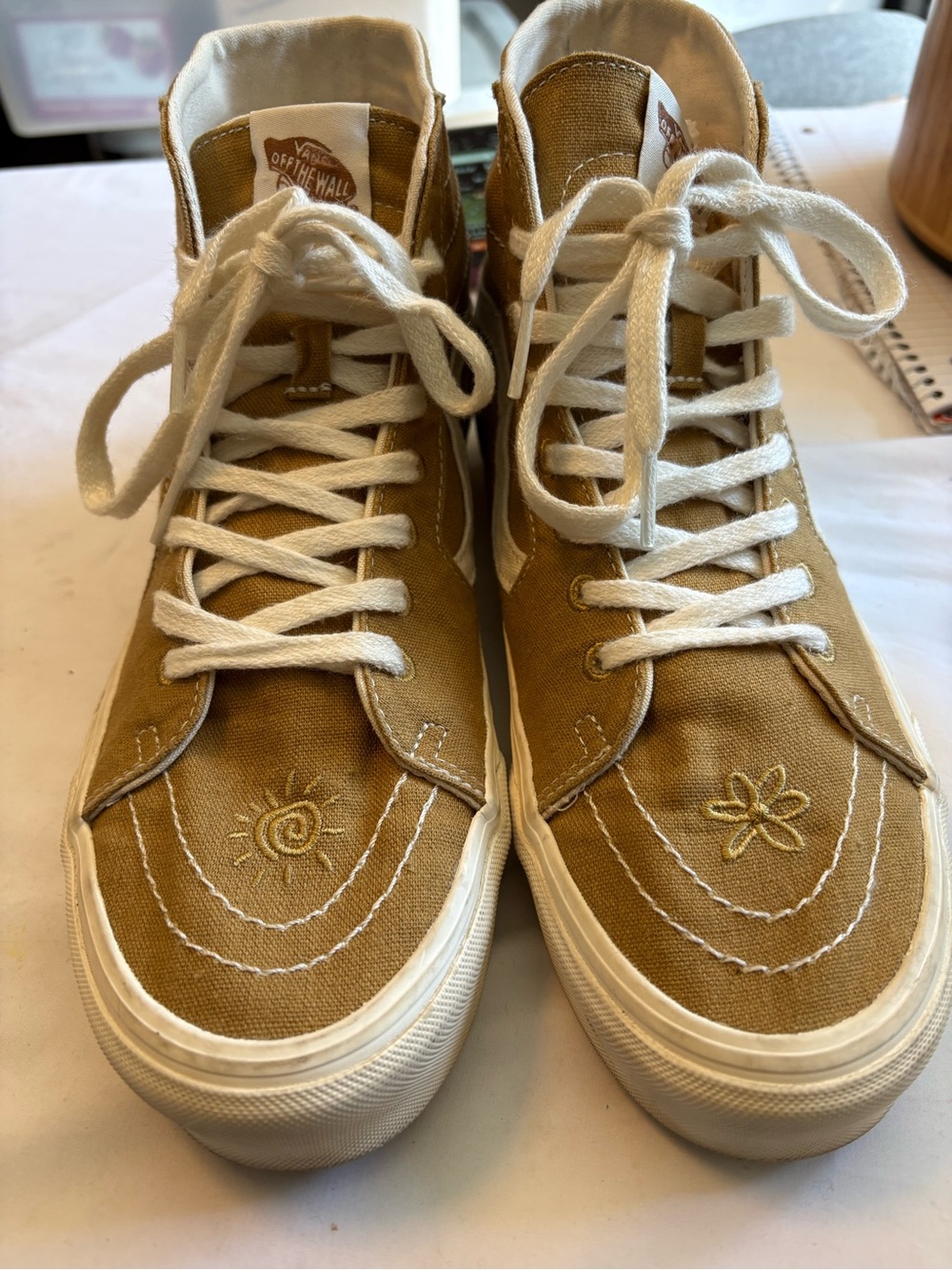 Vans Eco Theory SK8-HI Tapered Sneakers Mustard Gold Men’s Skate Shoes